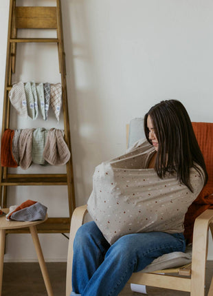 Parker Baby Co. Multi-Use Cover, Pebble as a nursing cover