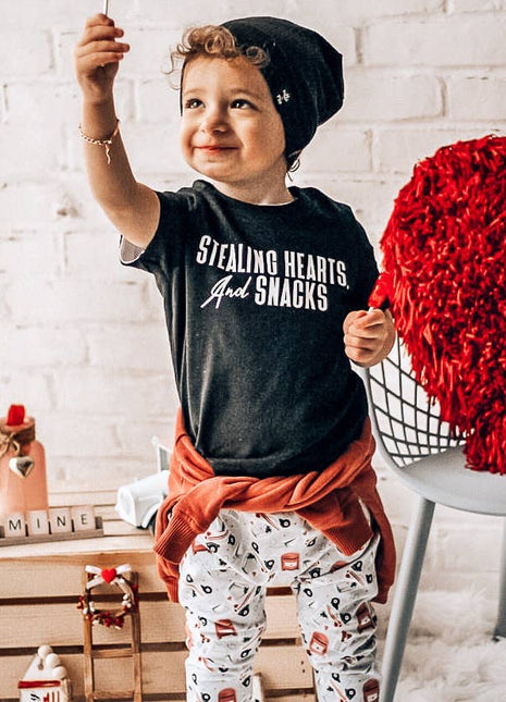 Model Wearing Sonrise State Stealing Hearts & Snacks Boy's T-Shirt