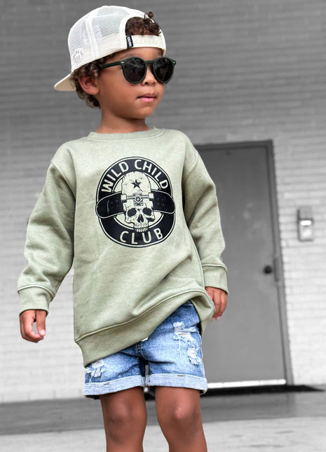 Model Wearing Holland Ave. Clothing Wild Child Club | Boys Sweatshirt