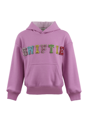 Lola And The Boys Lavender Crystal Swiftie Track Set - Sweatshirt Front