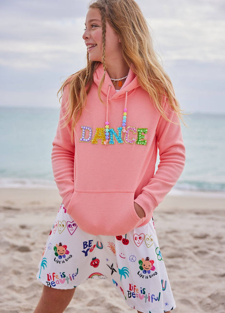 Model Wearing Lola And The Boys Dance Gem Hoodie