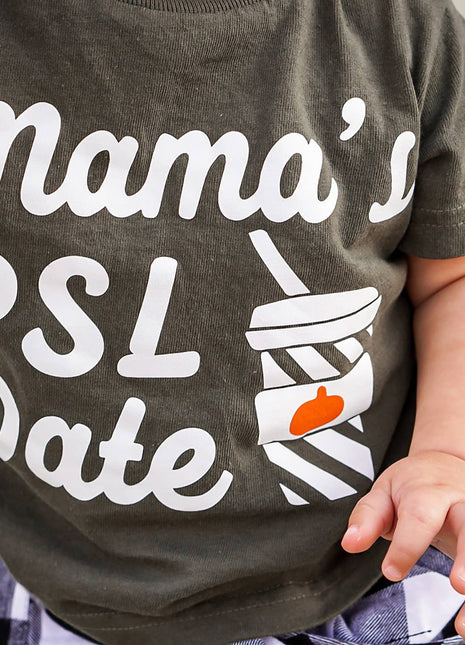 Model Wearing Sonrise State Mama's Psl Date Fall Baby Boy or Toddler T-Shirt