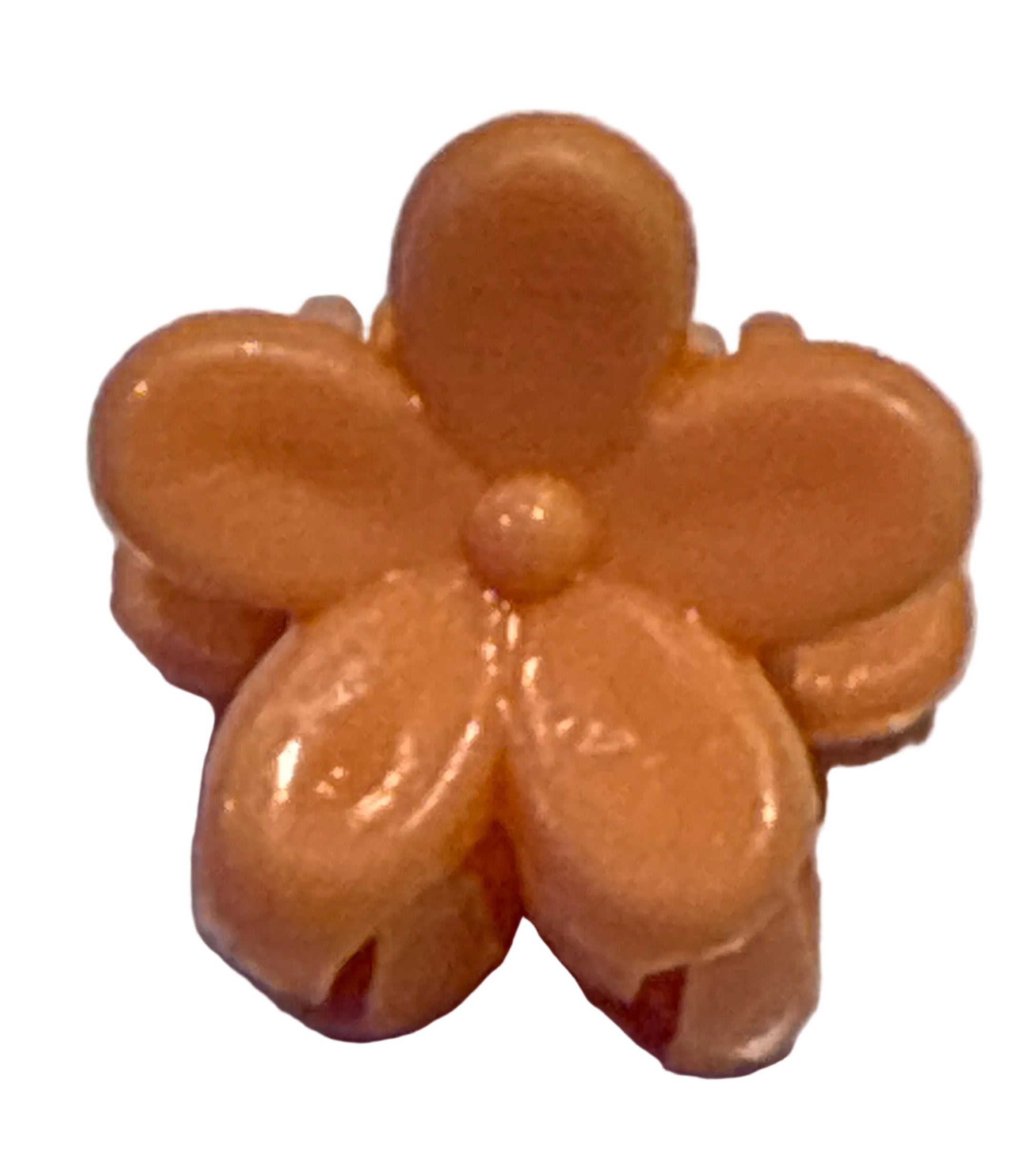Mini Plumeria Flower Clips - Neon Peach
