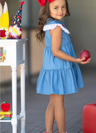 Ruffle Collar Denim Dress