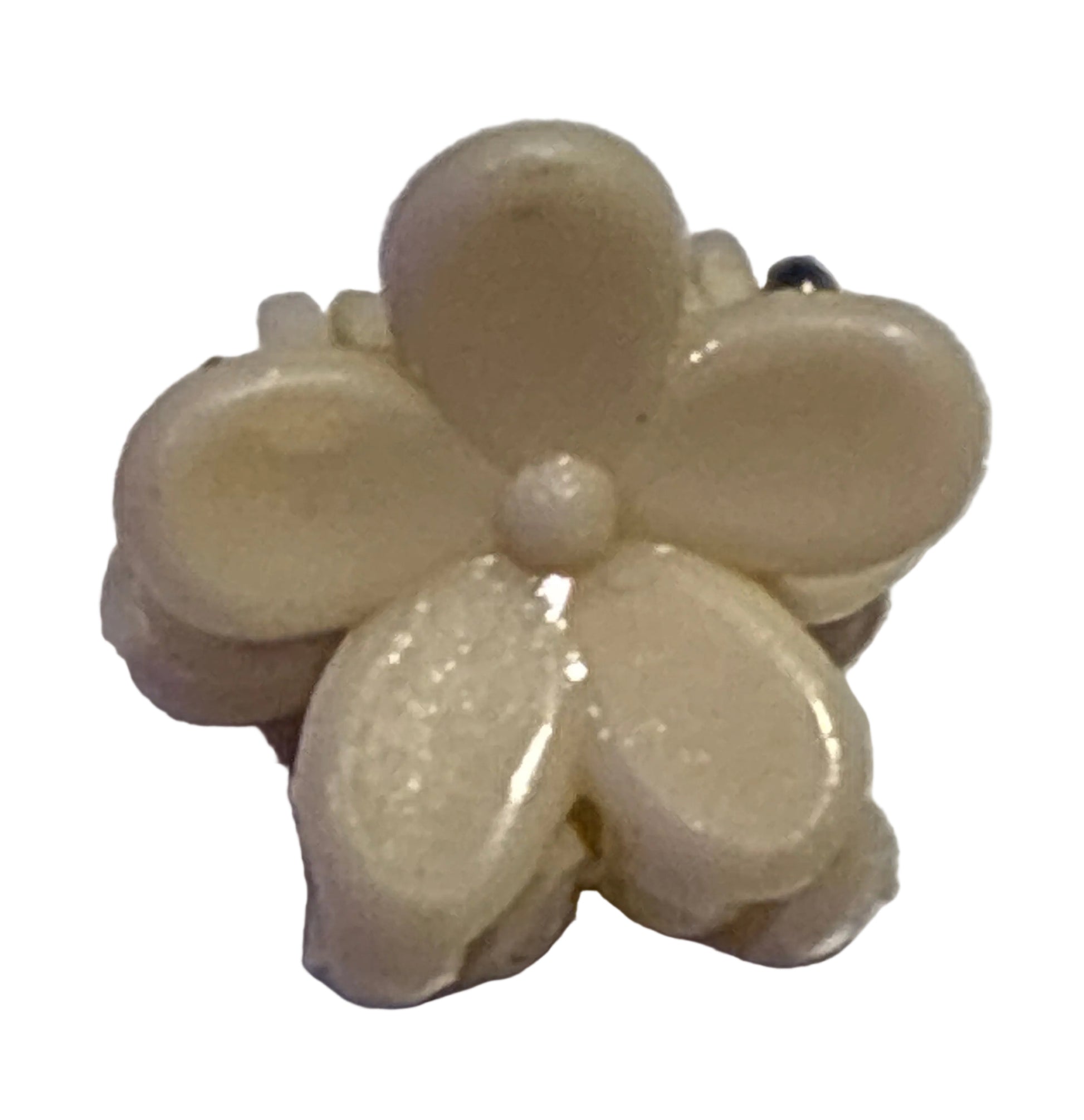 Mini Plumeria Flower Clips - Creamy White