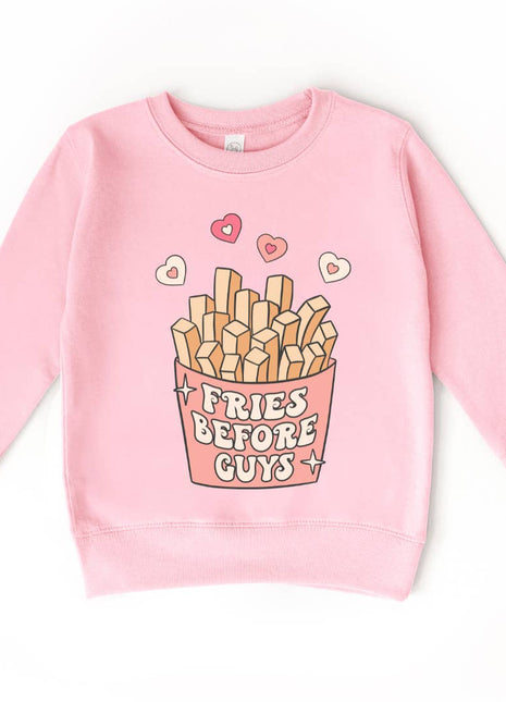 The Babe Co. Fries Before Guys Sweatshirt Toddler