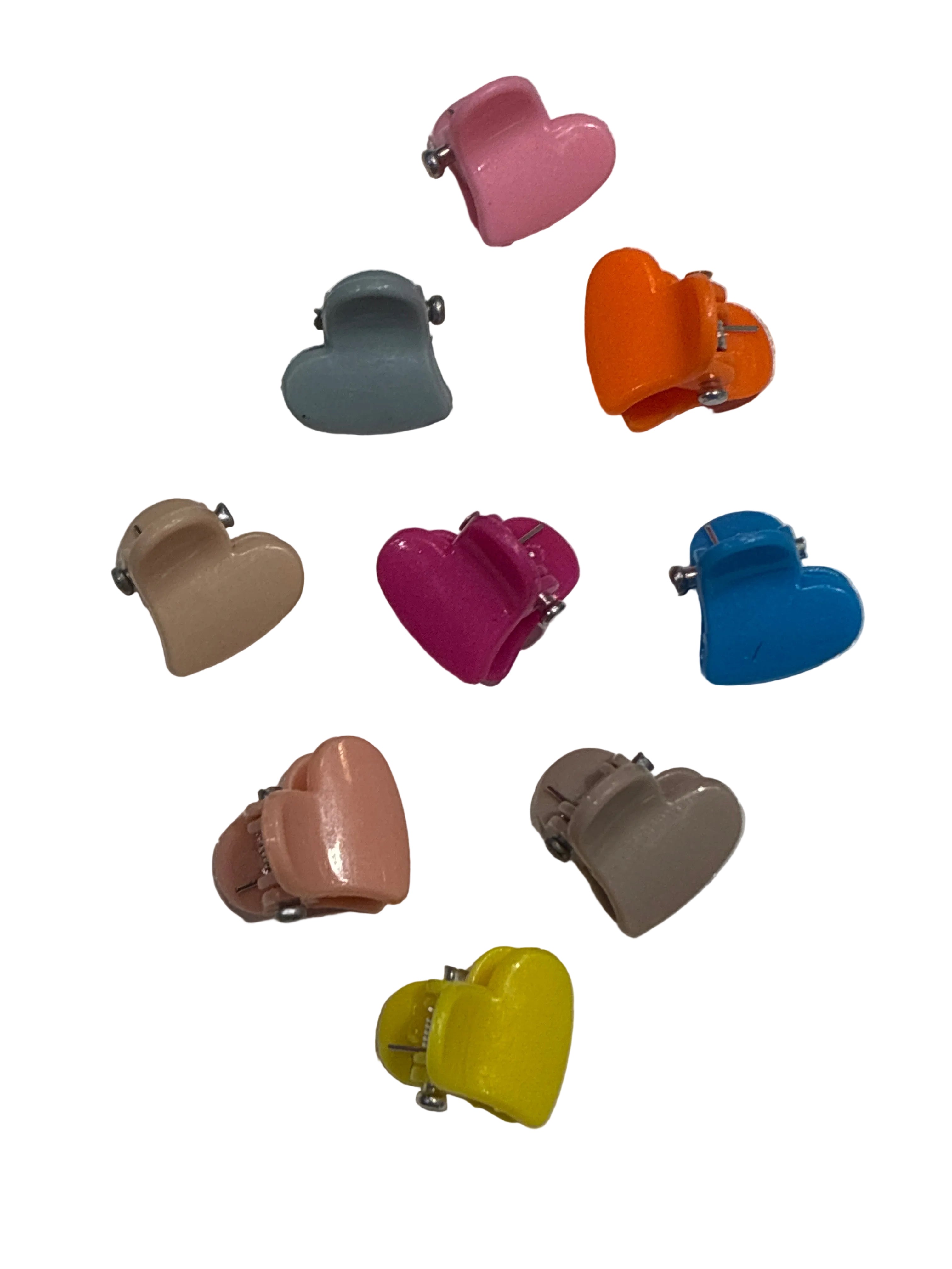 Tiny Heart Clips - Assorted Colors