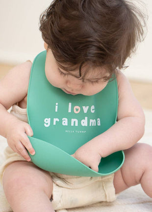 Model Wearing Bella Tunno Love Grandma Wonder Bib