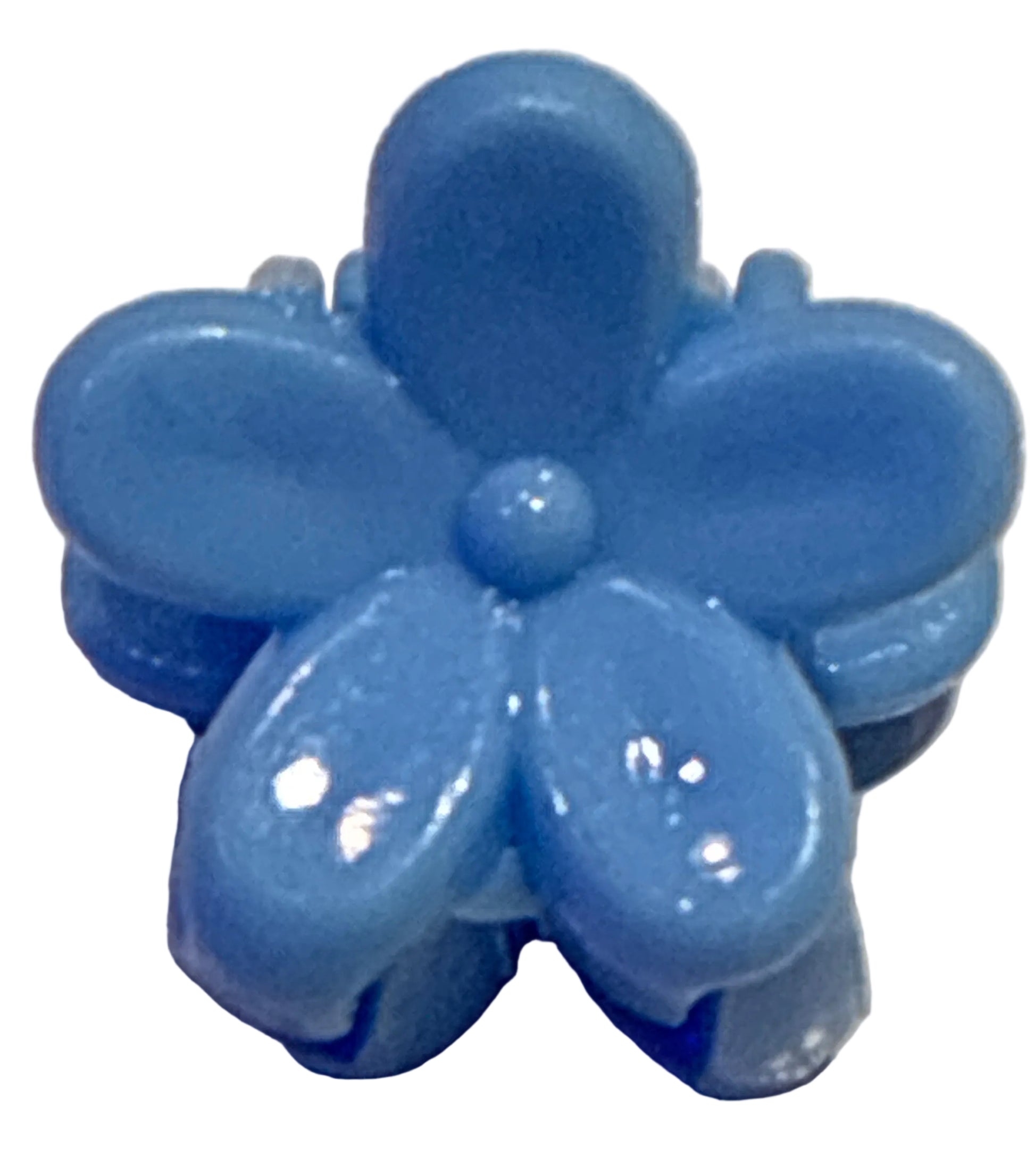 Mini Plumeria Flower Clips - Baby Blue