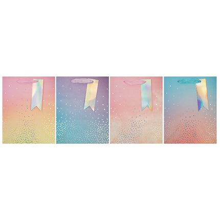 Angels Craft Everyday Gift Bag - Pastel Ombre Color with Sliver Dot