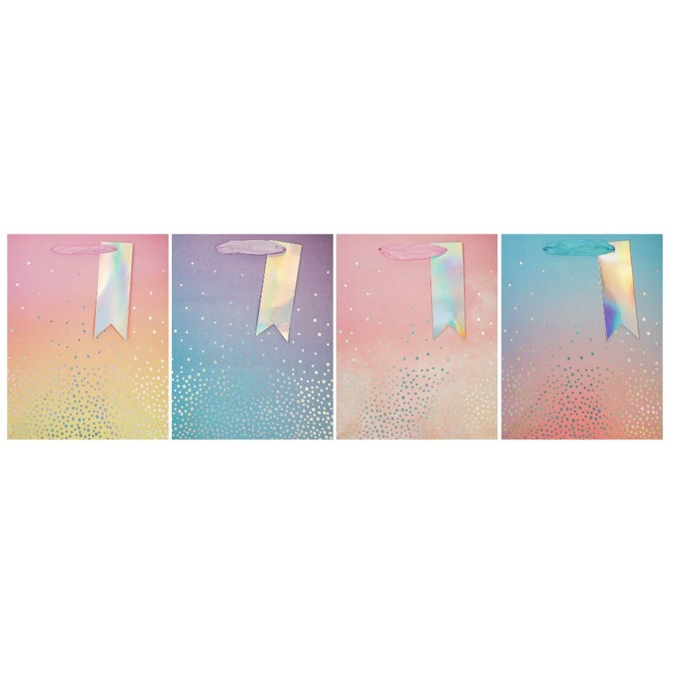 Angels Craft Everyday Gift Bag - Pastel Ombre Color with Sliver Dot
