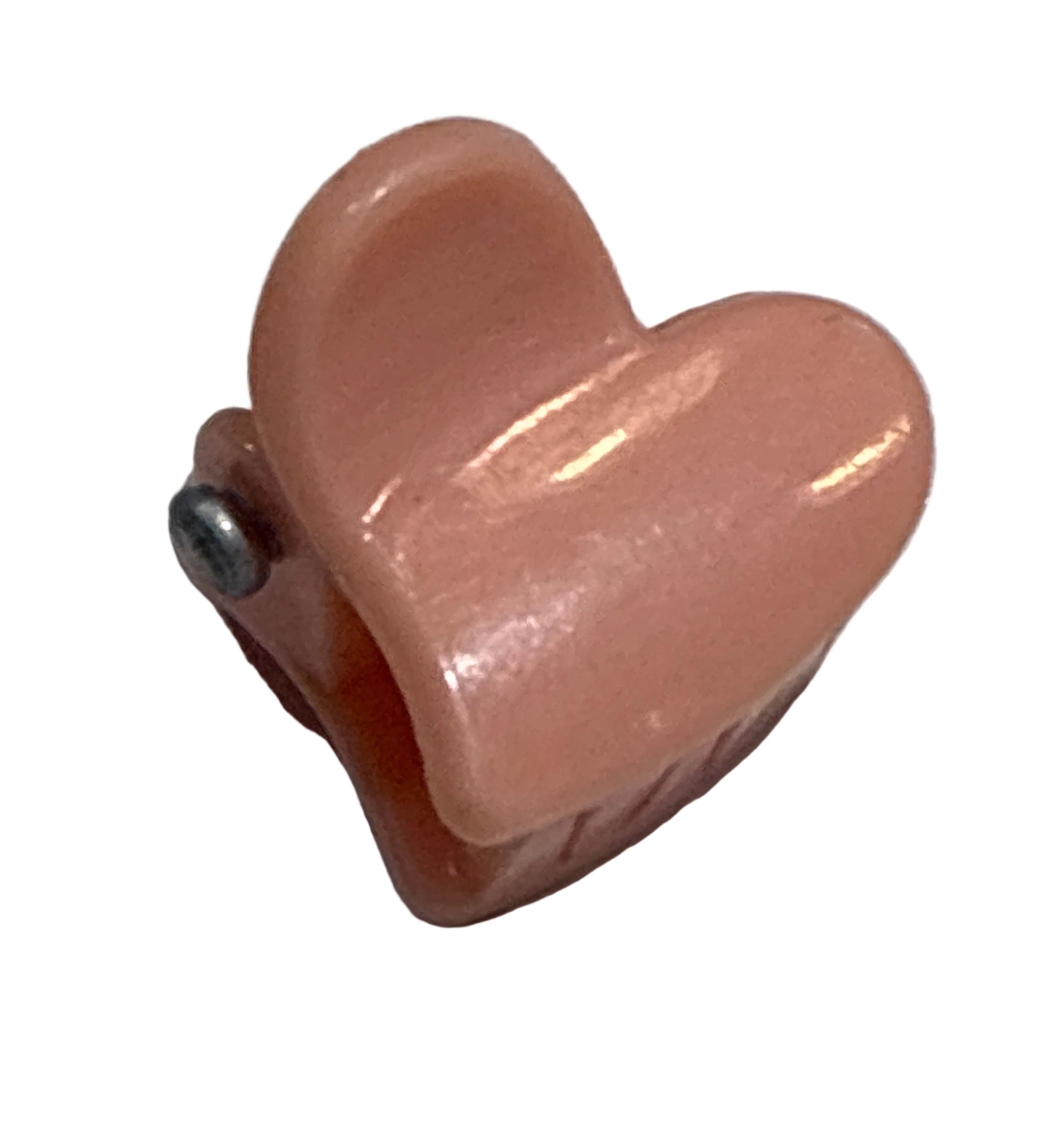 Tiny Heart Clips - Light Peach