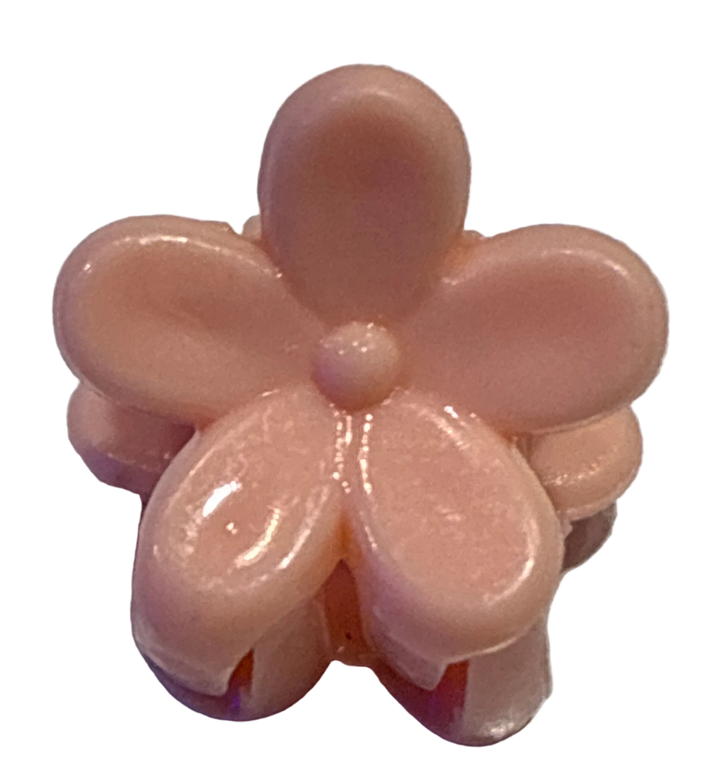 Mini Plumeria Flower Clips - Light Peach