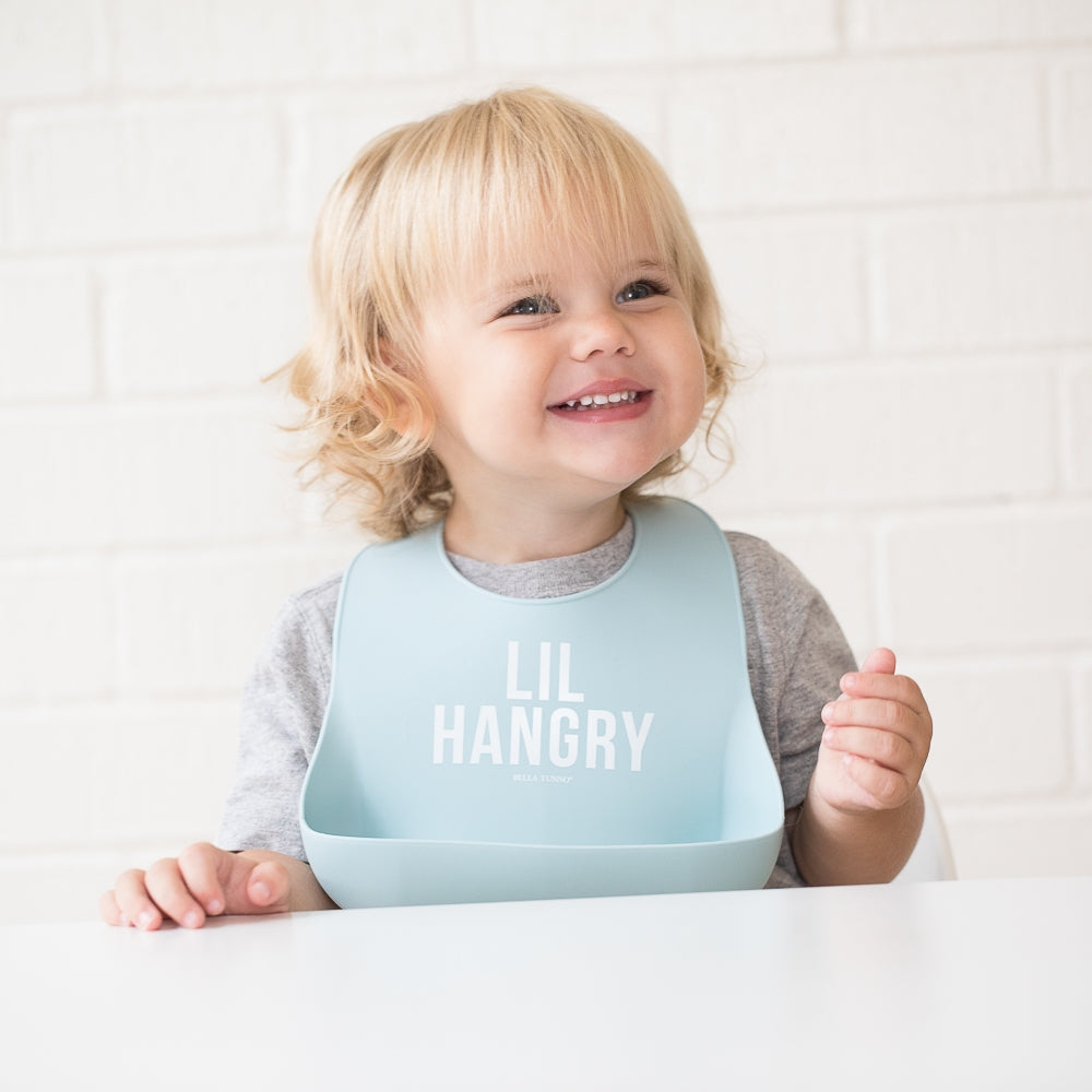 Model Wearing Bella Tunno Lil Hangry Wonder Bib