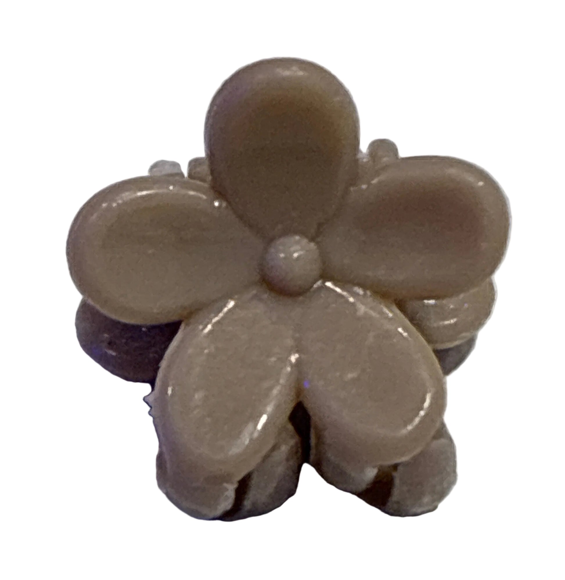Mini Plumeria Flower Clips - Dove Grey