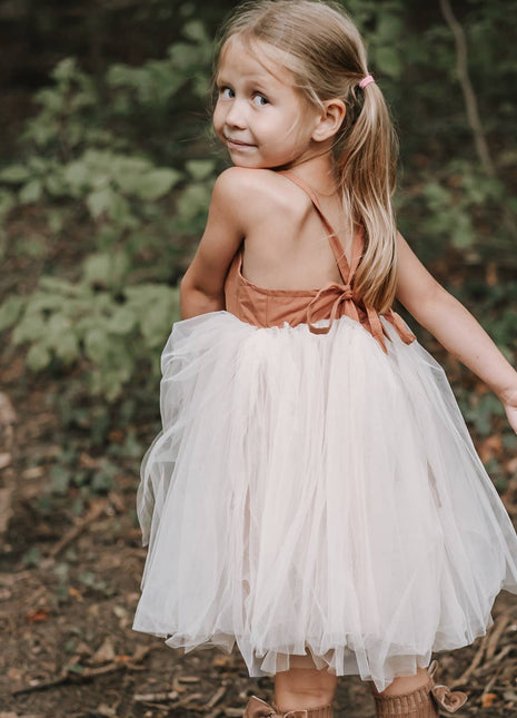 Model Wearing Annie & Charles® Organic Linen Tulle Dress