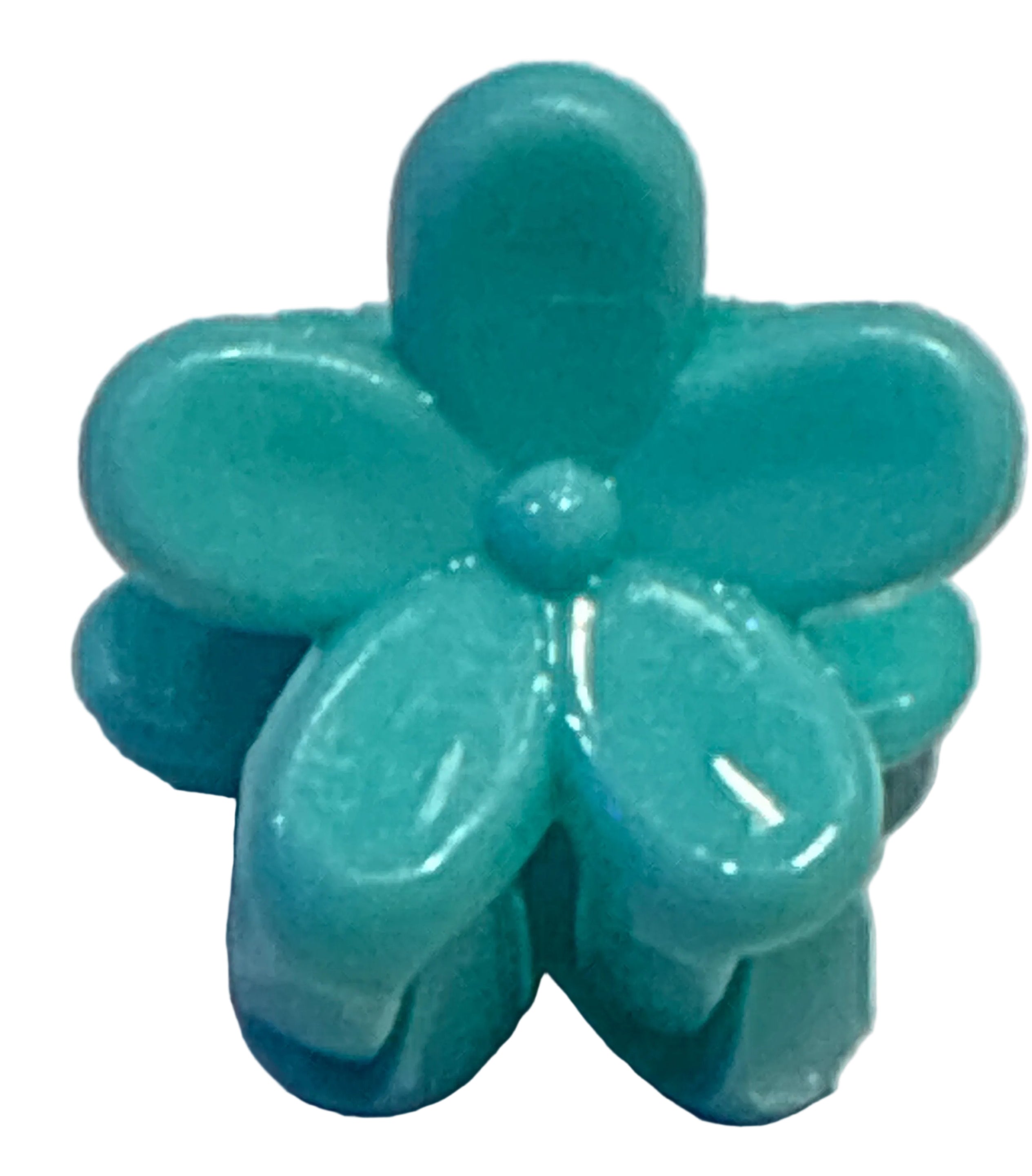 Mini Plumeria Flower Clips - Aqua
