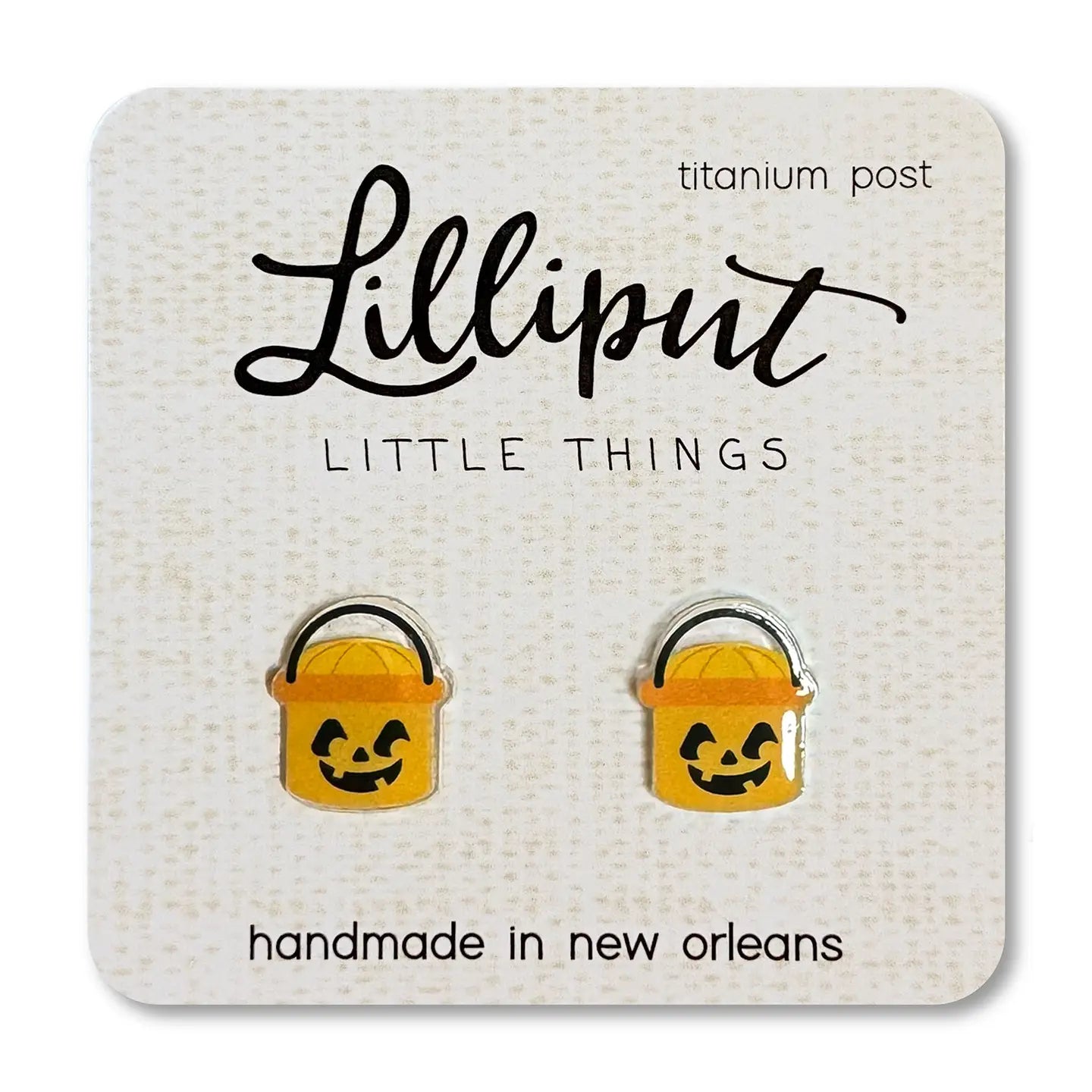 Lilliput Little Things Retro Pumpkin Bucket Earrings