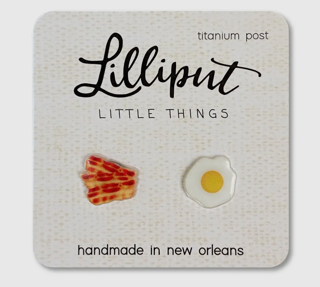 Lilliput Little Things Bacon & Egg Earrings