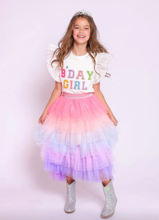 Birthday Girl Gem Ruffle Shirt