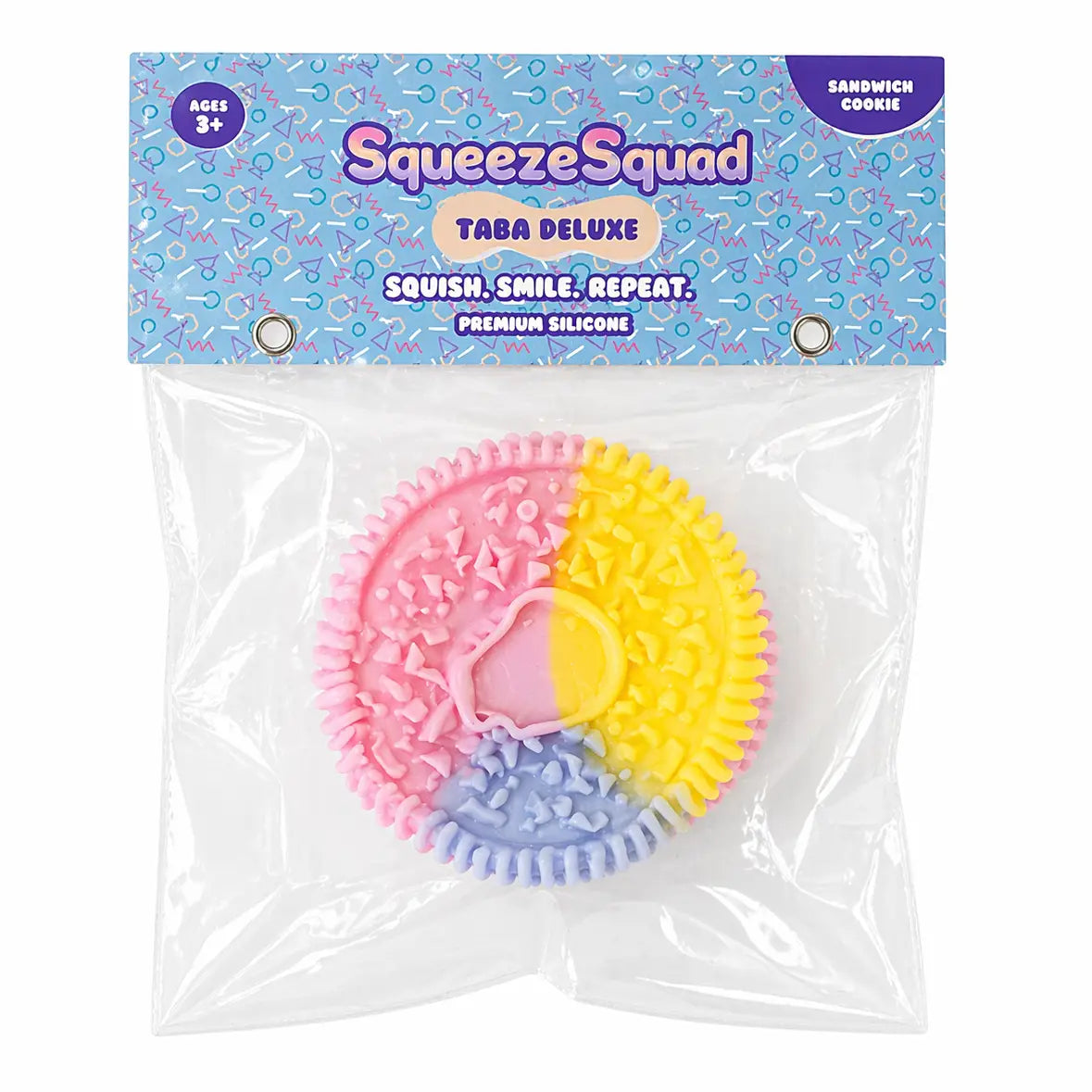 Showcase Squeezesquad Taba Deluxe Premium Silicone Squishy Fidget Toy - Sandwich Cookie