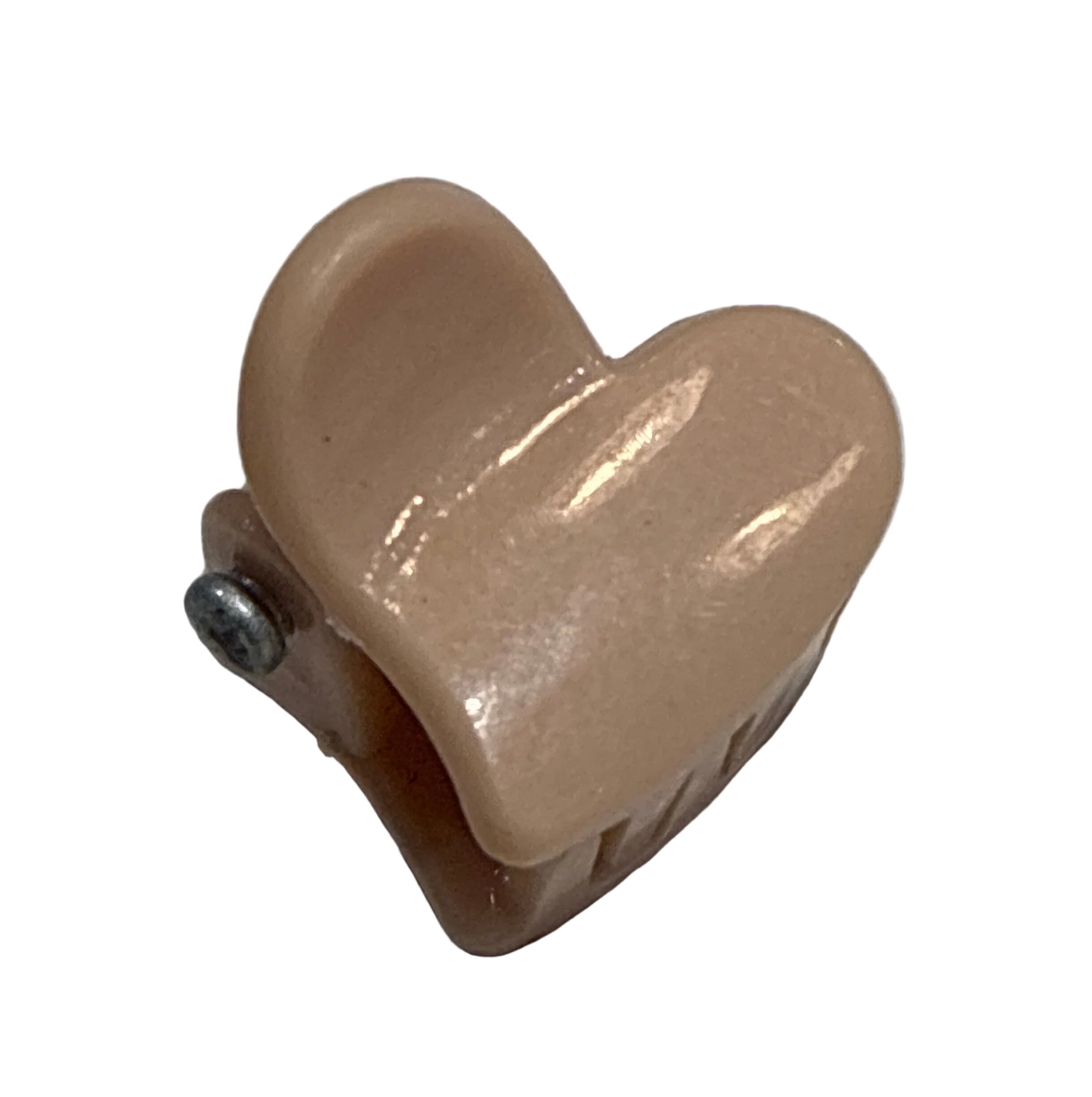Tiny Heart Clips - Beige