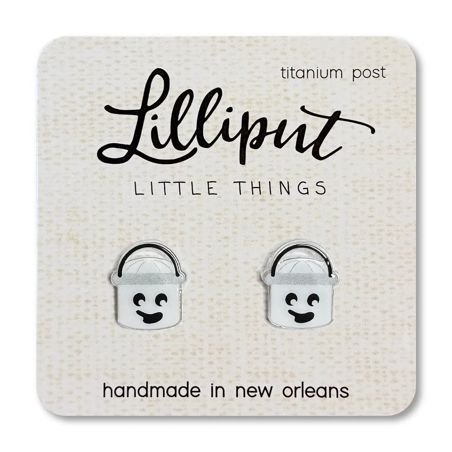 Lilliput Little Things Retro Ghost Bucket Earrings