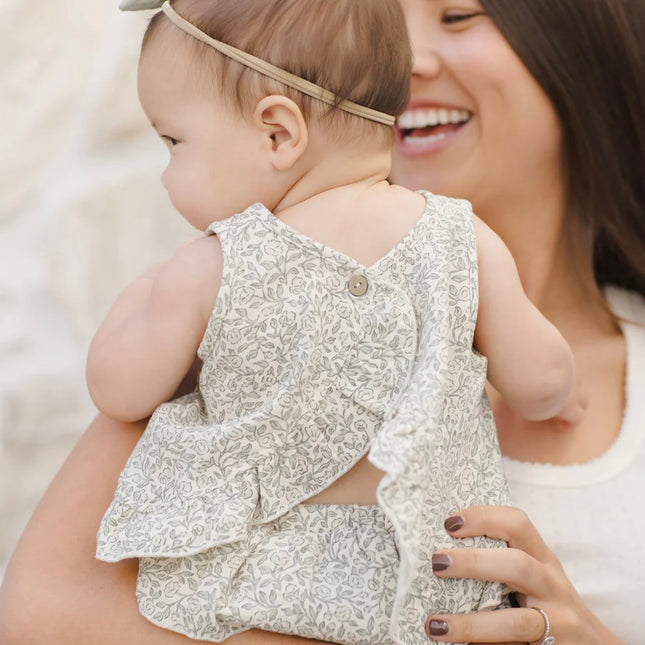 Ruffled Tulip Top + Bloomer Set || Green Garden