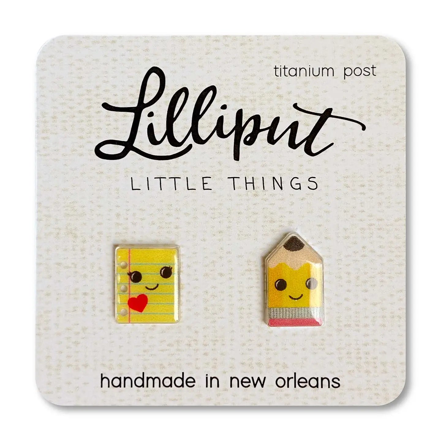 Lilliput Little Things Paper And Pencil Earrings
