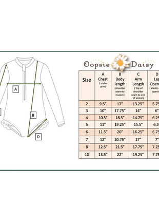 Oopsie Daisy Kids Mint Rainbow Zip Rash Guard One Piece Swimsuit Size Chart 