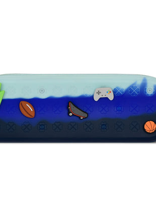 IScream Ocean Waves Charmed Jelly Pencil Case Front with Charms