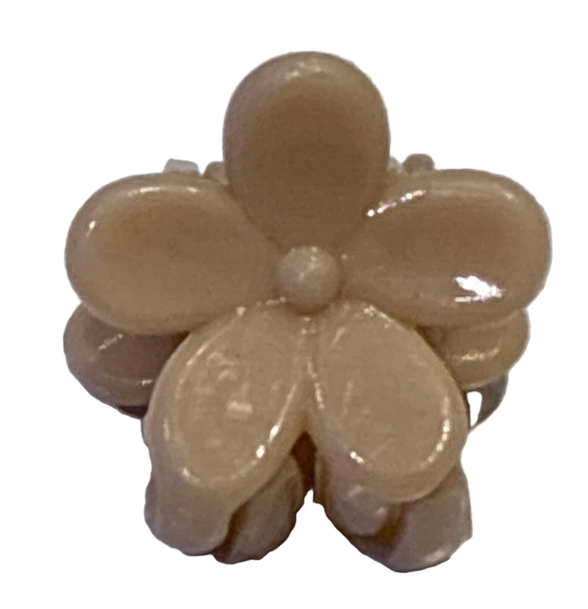 Mini Plumeria Flower Clips - Beige