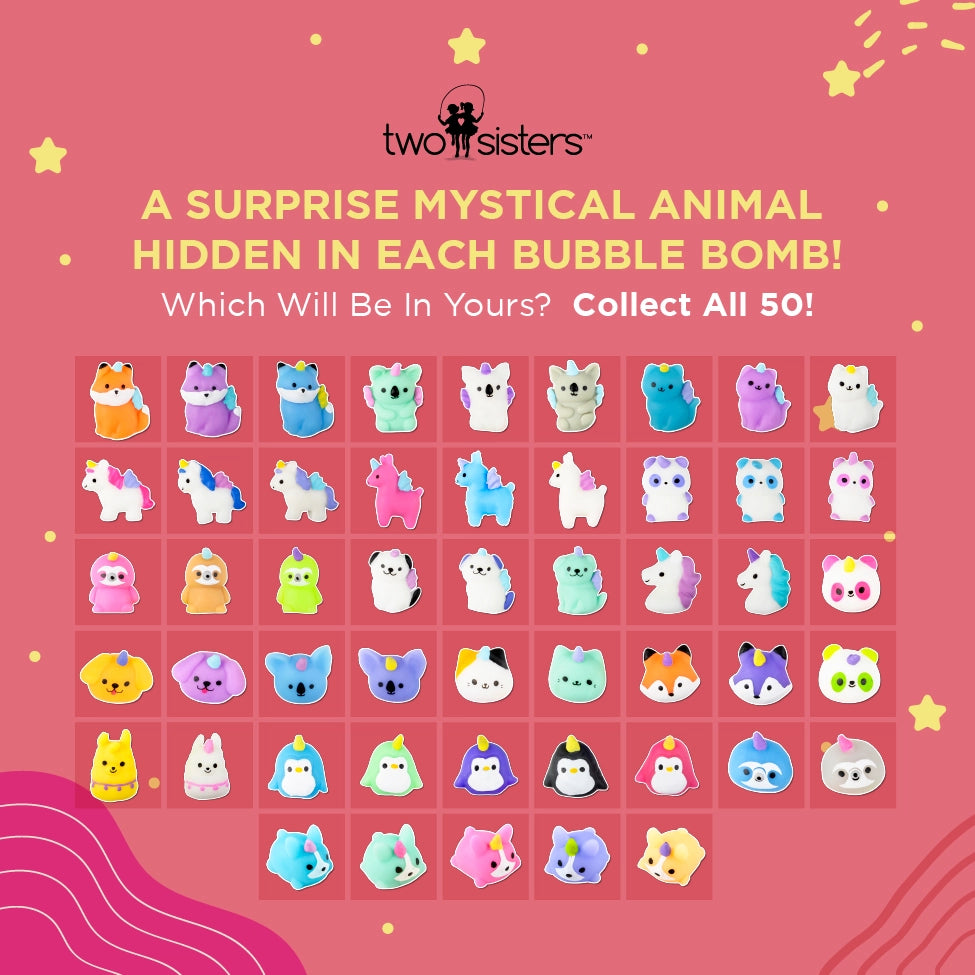 Two Sisters Spa Mystical Animal Bath Bombs Gift Set For Kids (6 Pack)