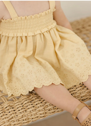 Mae Smocked Top + Bloomer Set || Yellow