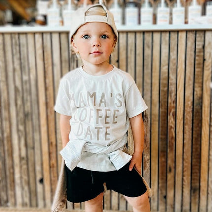 Model Wearing AK Clothing Company, LLC Mama's Coffee Date Nude