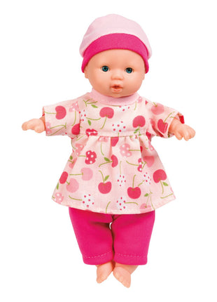 Toysmith My Sweet Baby 6" Mini Babies-Asst Skin Tones Dolls Hot Pink Cherries
