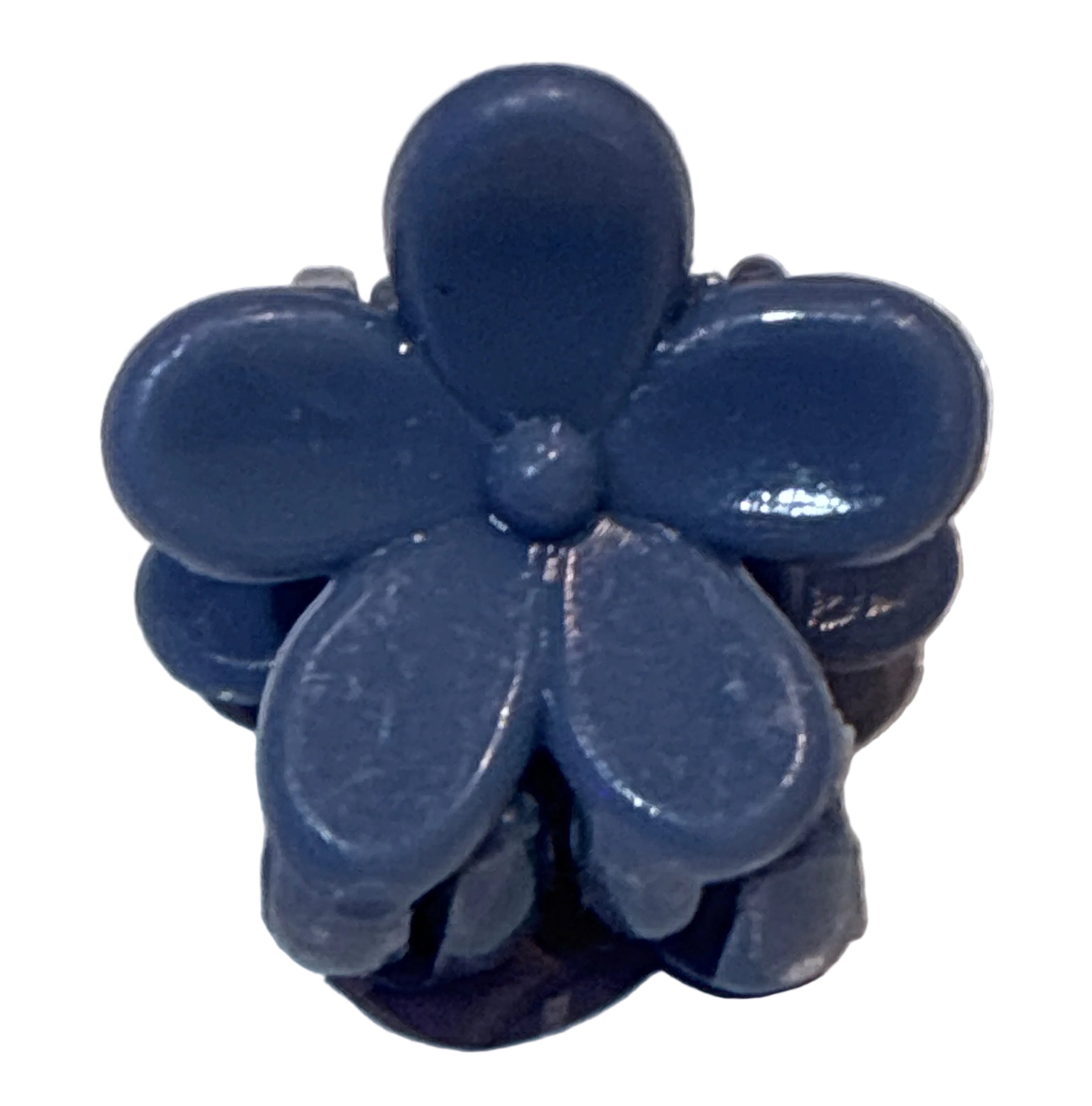 Mini Plumeria Flower Clips - Slate Blue