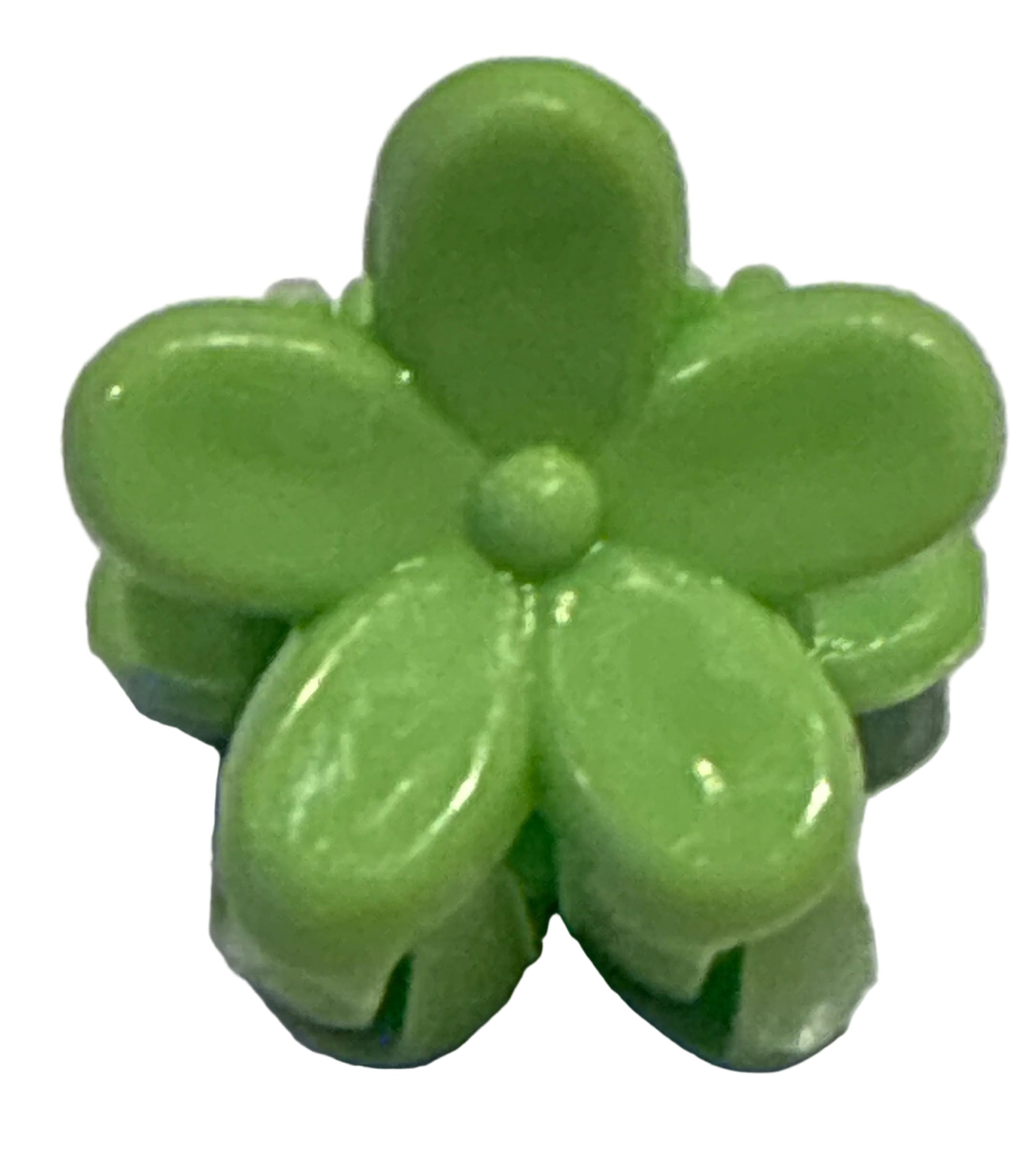 Mini Plumeria Flower Clips - Lime Green