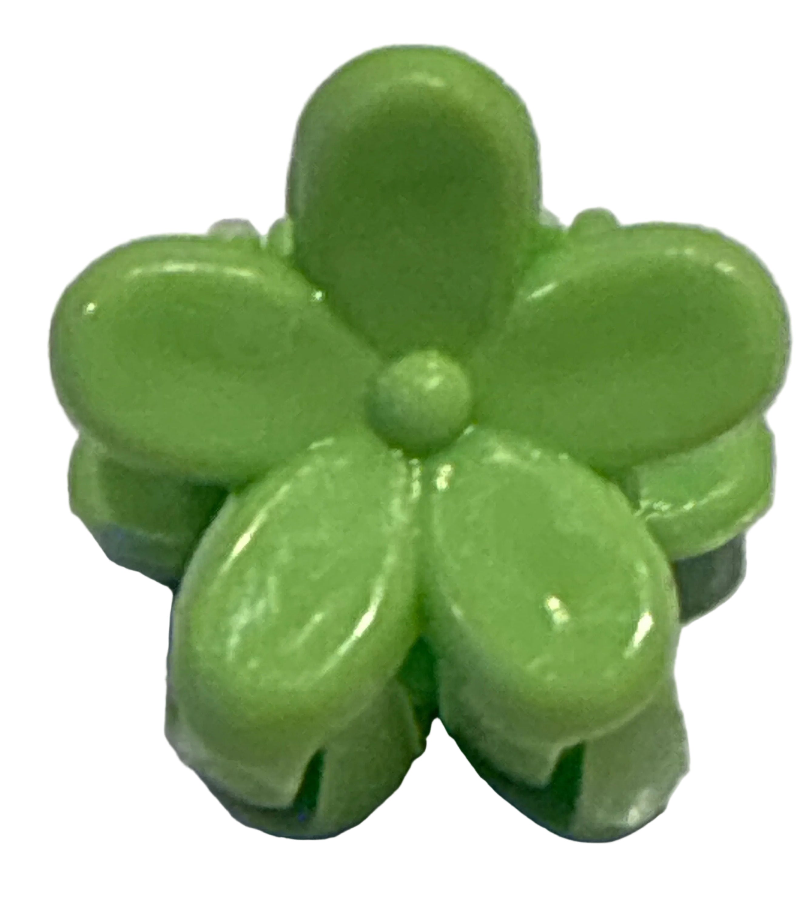 Mini Plumeria Flower Clips - Lime Green