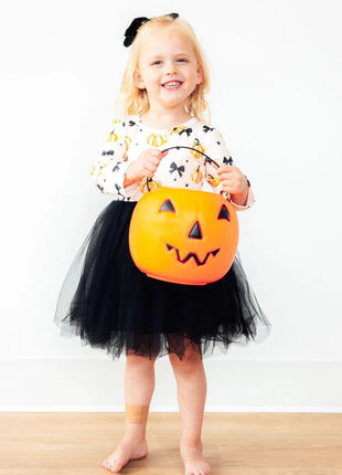 Model Wearing Mila & Rose PRETTY IN PUMPKIN L/S TUTU DRESS