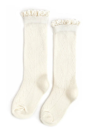 Fancy Lace Top Knee High Socks