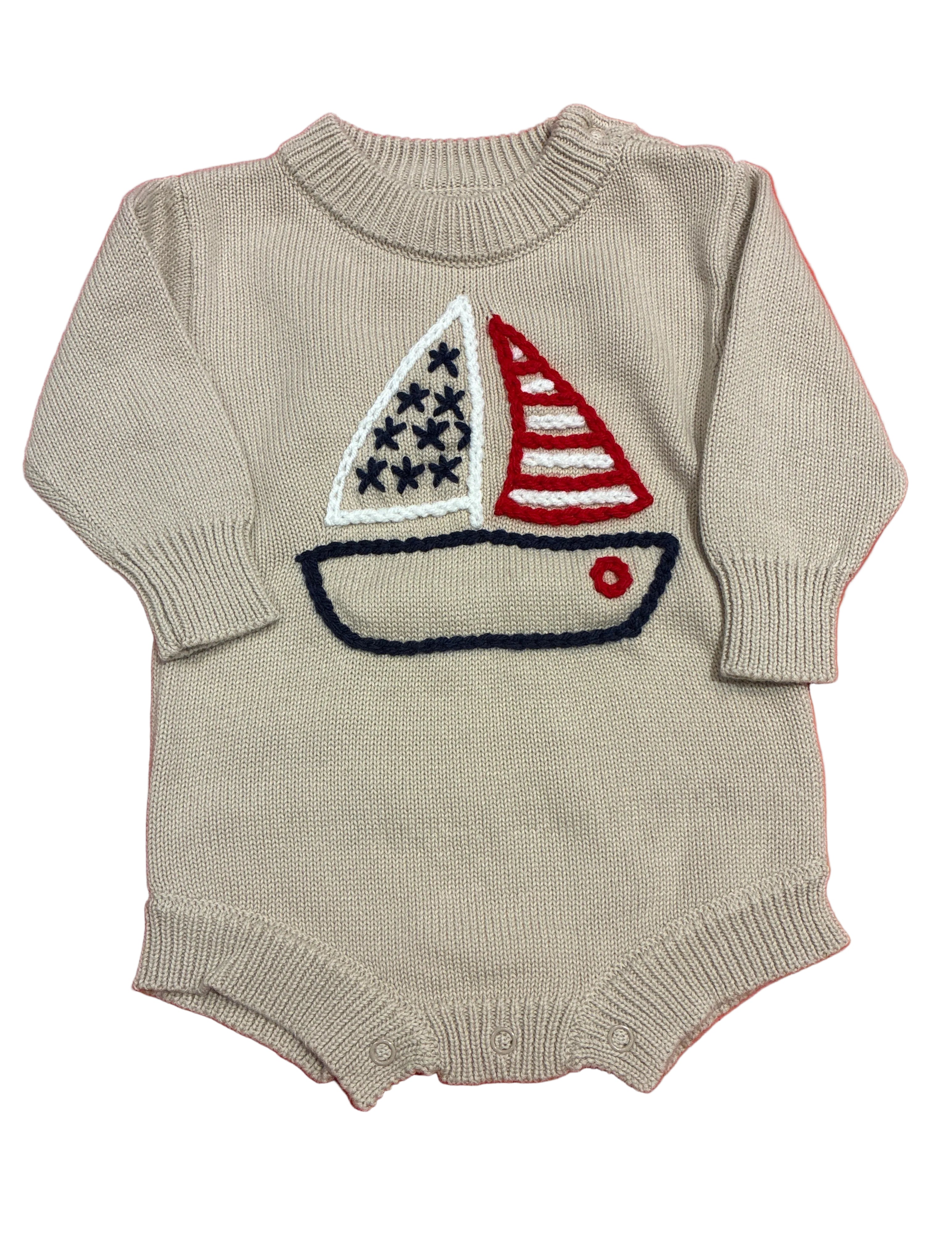 Americana Sailboat Sweater Romper