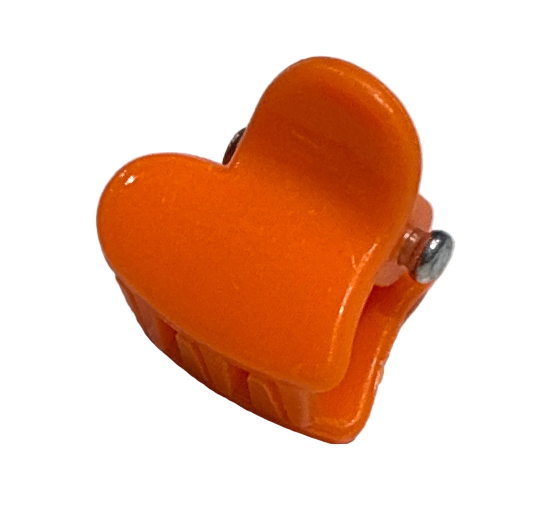 Tiny Heart Clips - Orange