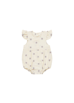 Rylee & Cru Amelia Romper || Blue Daisies Front