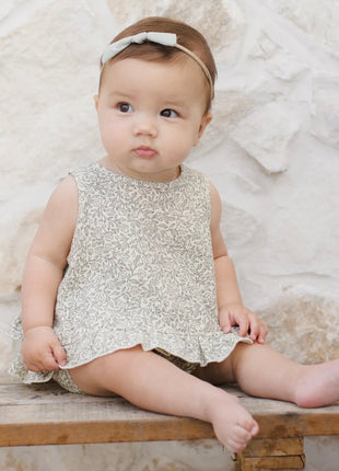 Ruffled Tulip Top + Bloomer Set || Green Garden
