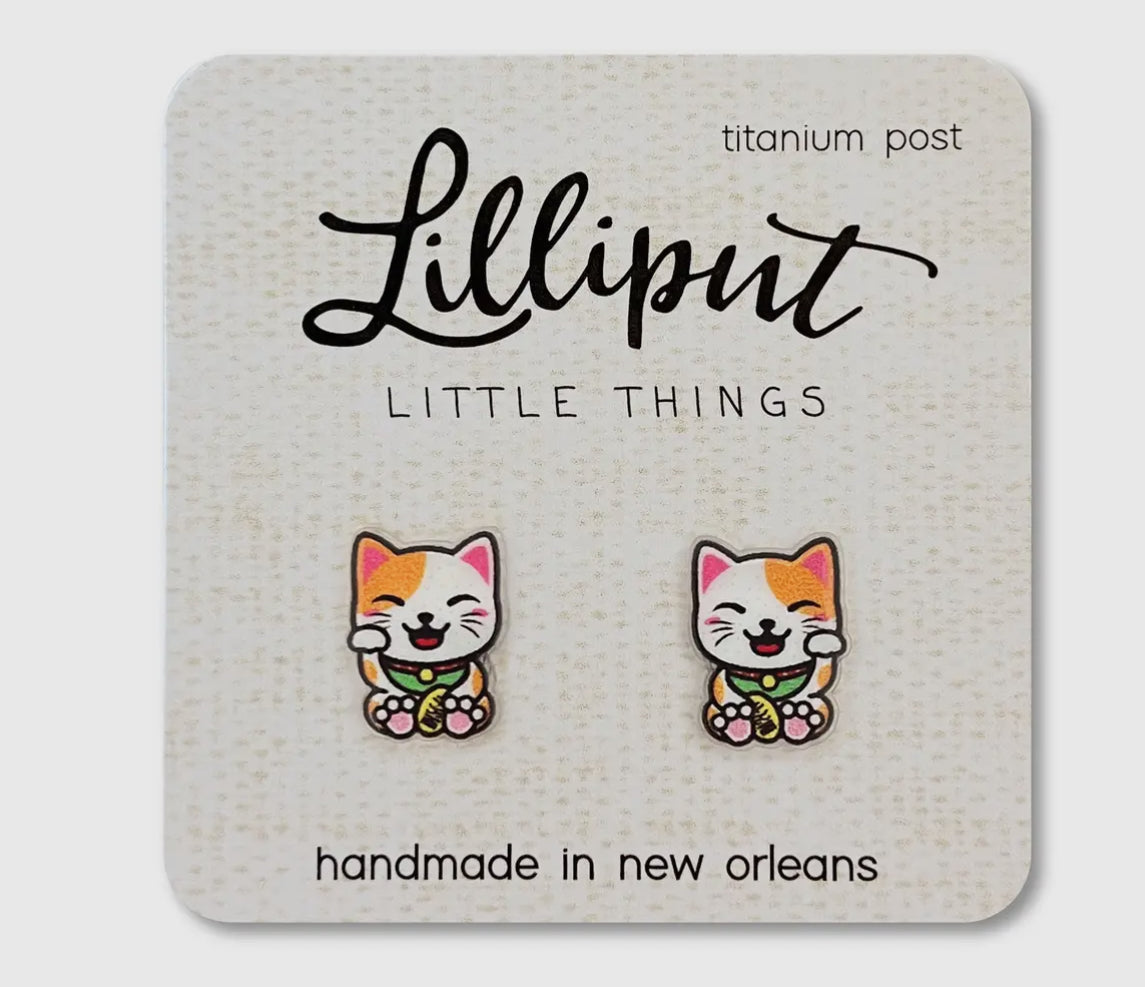 Lilliput Little Things Lucky Cat Earrings