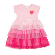 Sweet Wink Pink Petal Valentine's Day Short Sleeve Tutu Dress