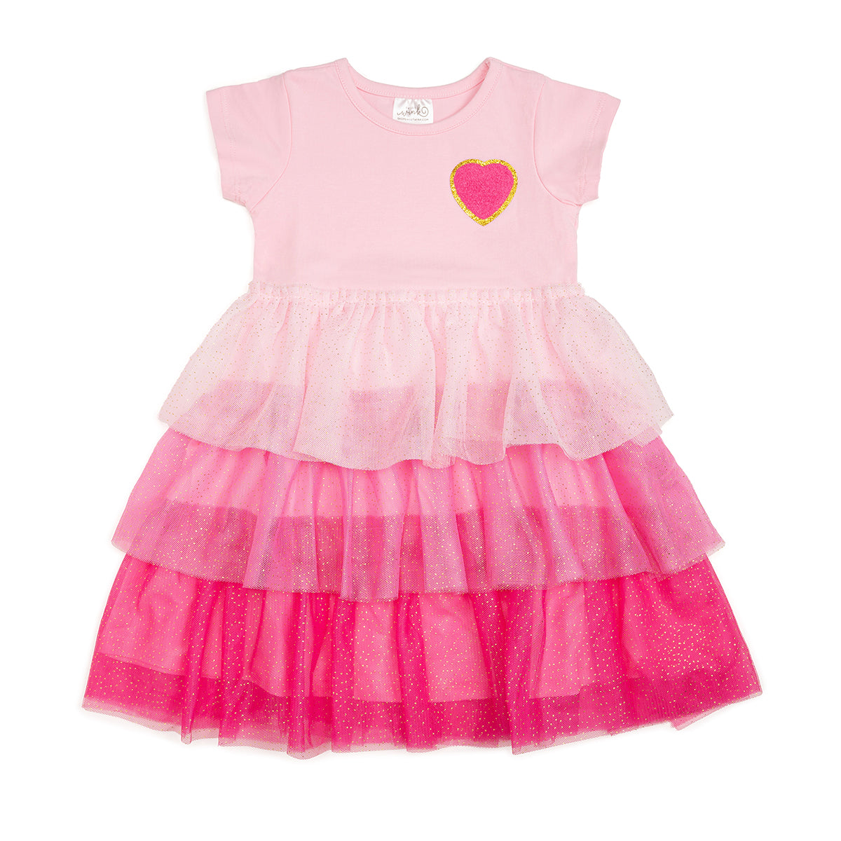Sweet Wink Pink Petal Valentine's Day Short Sleeve Tutu Dress
