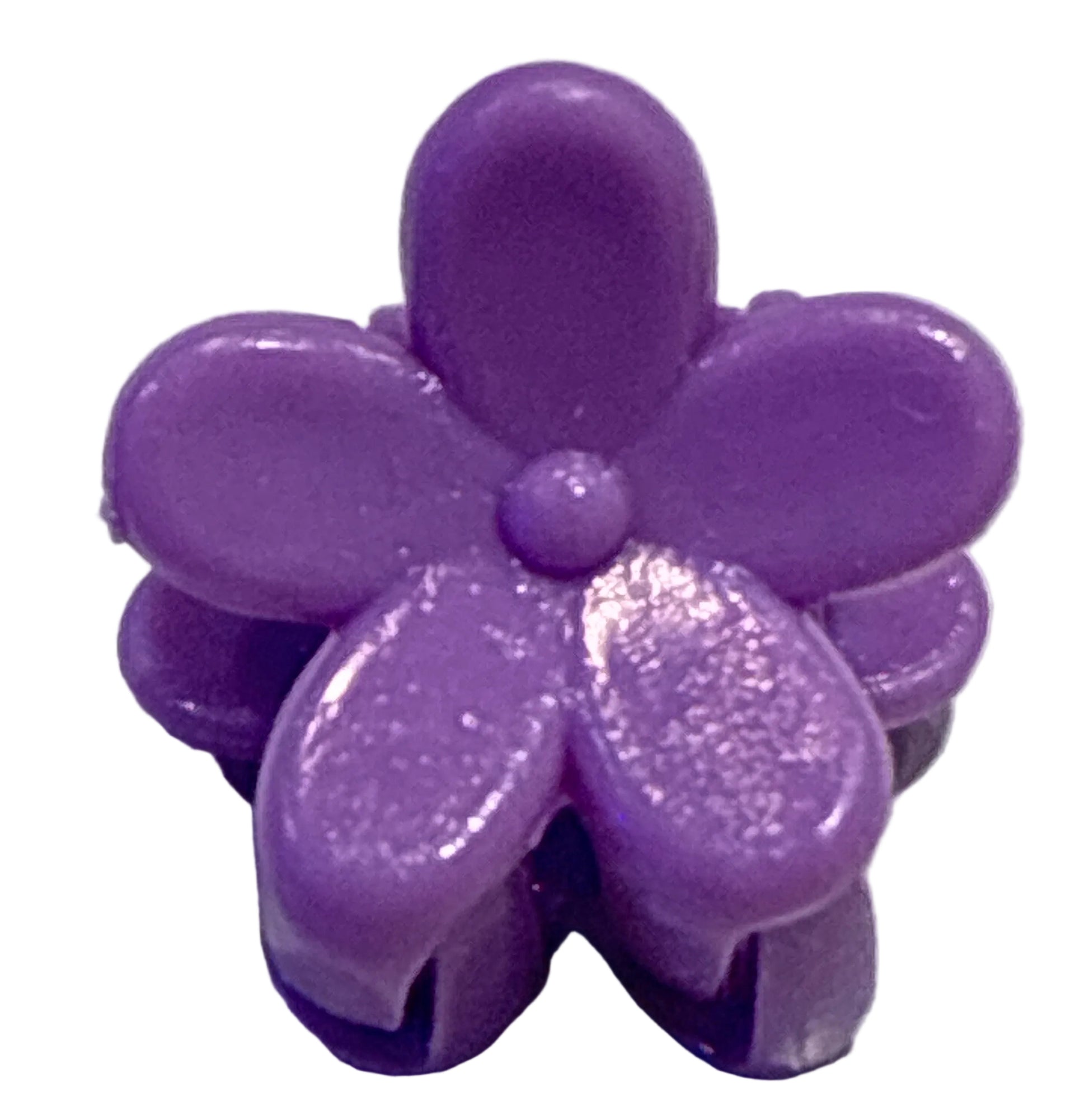 Mini Plumeria Flower Clips - Dark Lilac