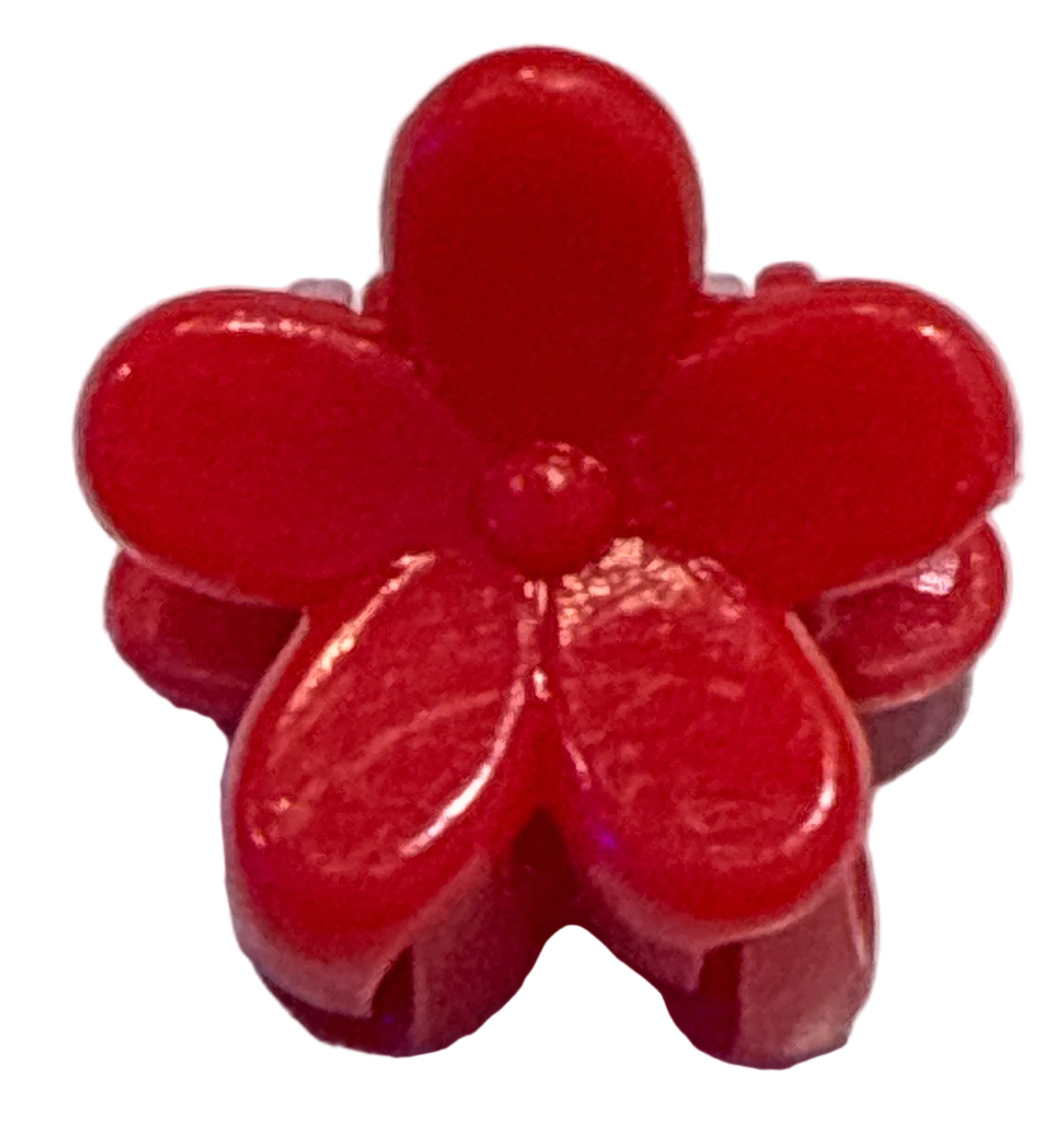 Mini Plumeria Flower Clips - Red